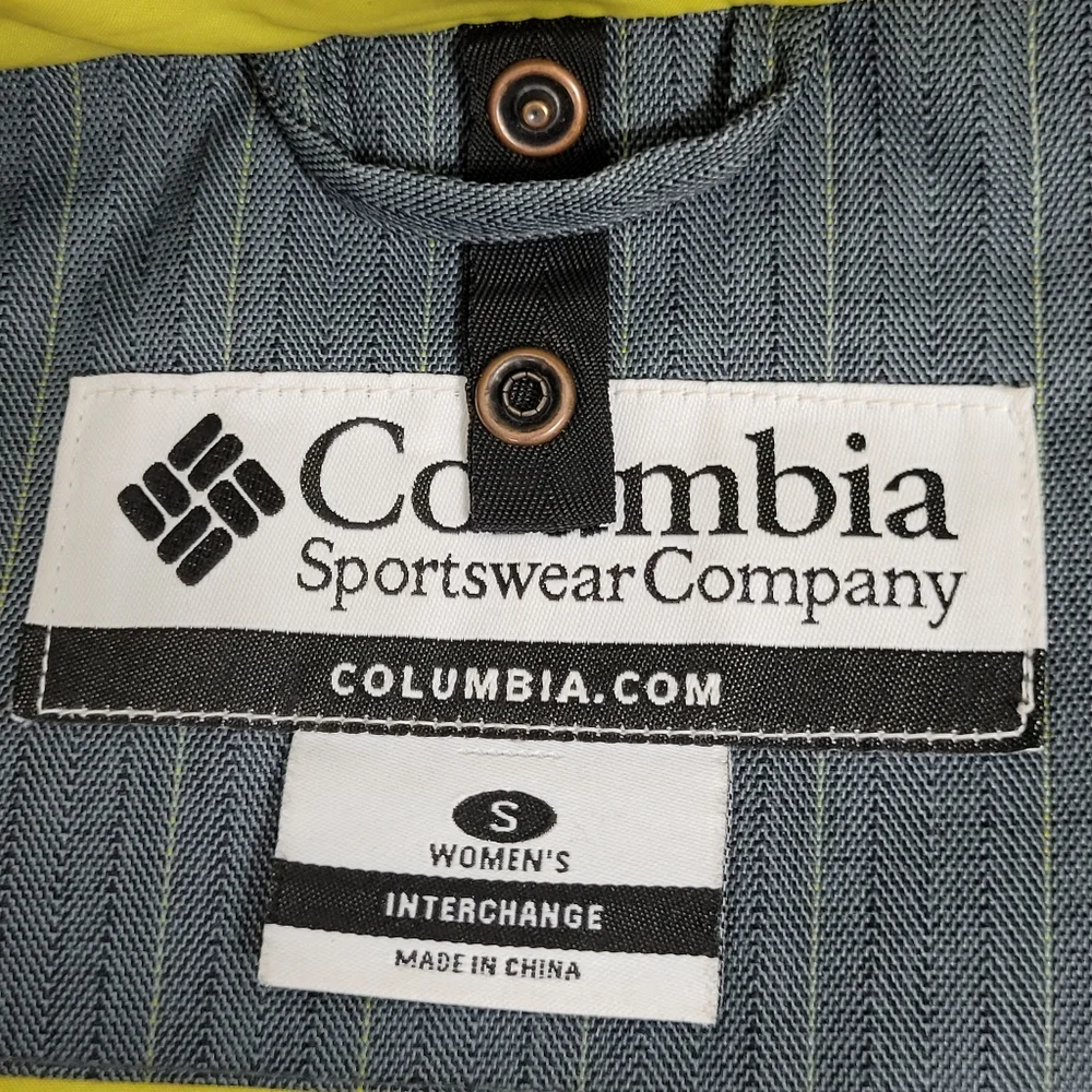 Columbia Gray Yellow Striped Ski Snowboard Coat Size Small In Women's